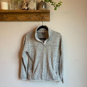 Eddie Bauer Gray Brushed Fleece Sweatshirt